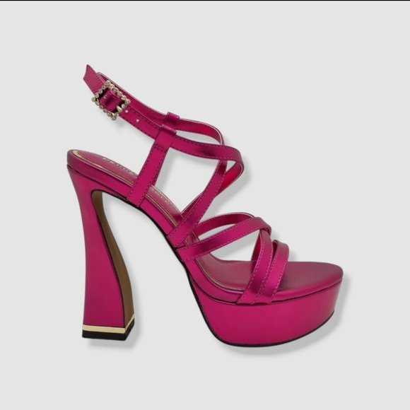 Kenneth Cole Strappy Hot Pink "Allen" Platform Sandals - Picture 6 of 16